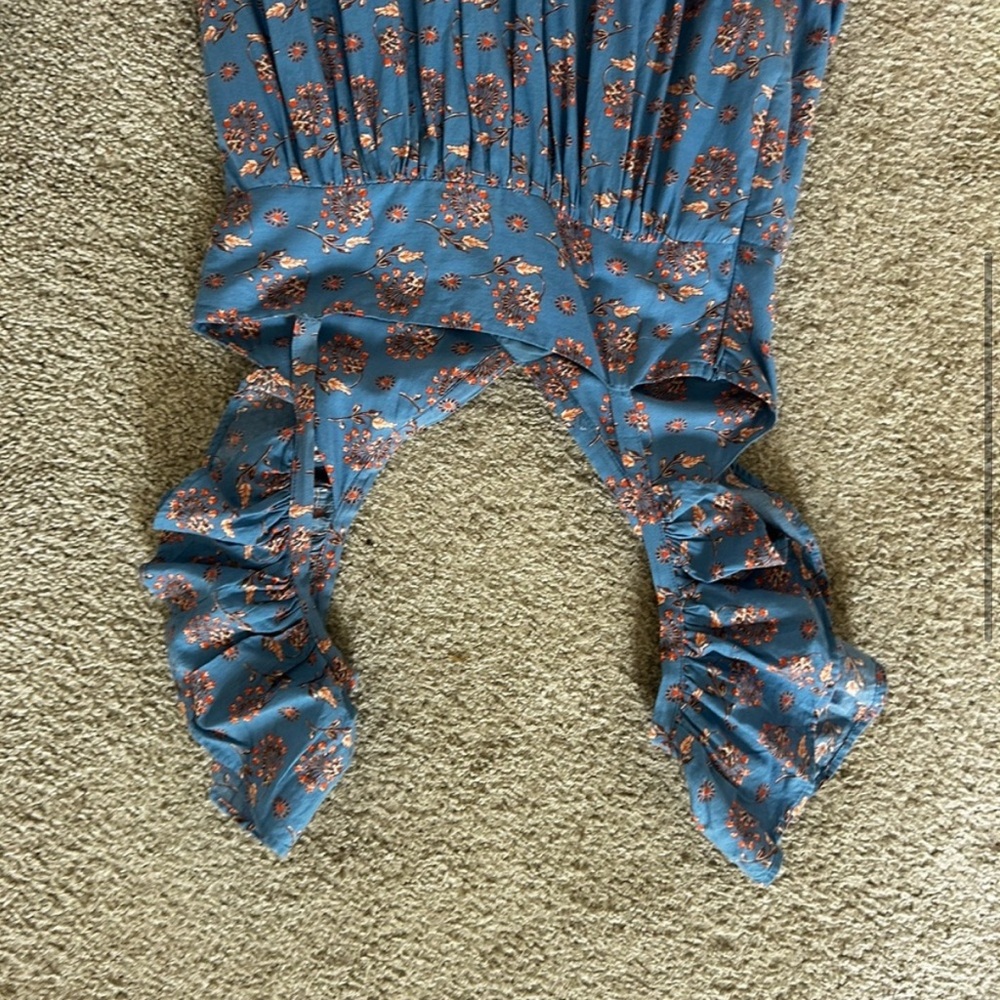 Mango Blue Ruffled Tiered Maxi Sundress - Picture 9 of 10